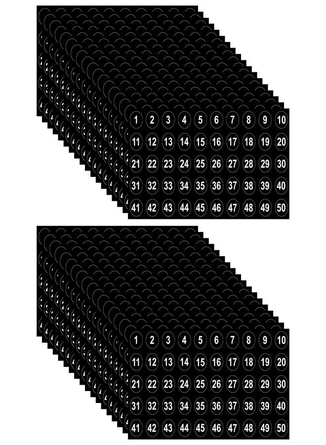 Clabby 50 Sheets 1 to 50 Number Stickers Consecutive Black Vinyl Number Labels 0.4 Inch Self Adhesive Decal for Inventory, Storage, Boxes, Classification, Organizing, Indoors and Outdoors - Image 1